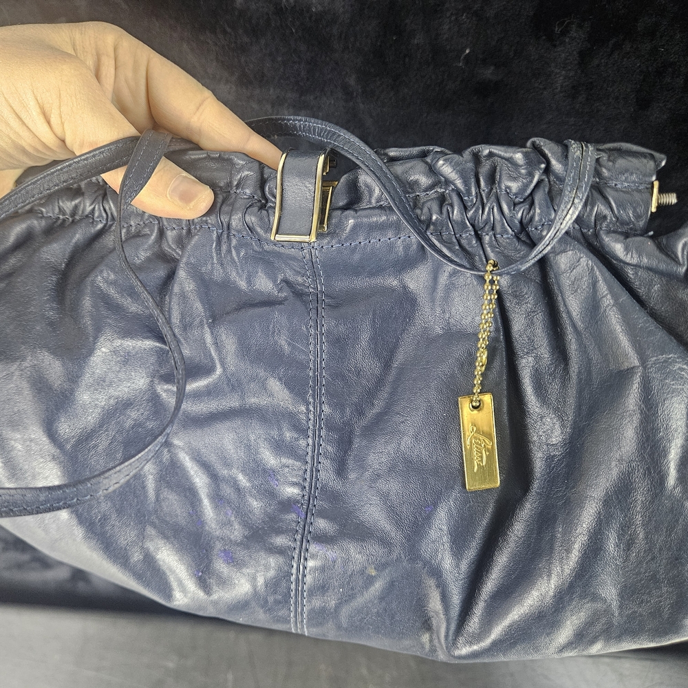 Elegant Navy Leather Clutch
